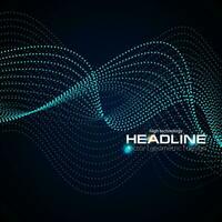 Shiny abstract futuristic hi-tech dotted line waves vector