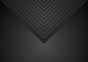 Black technology background with geometric triangle stripes vector