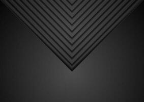 Black technology background with geometric triangle stripes vector