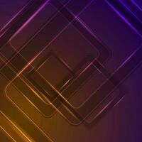 Abstract orange purple shiny geometric tech background vector