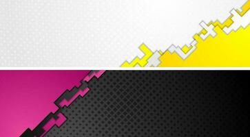 Tech geometry web headers banners vector