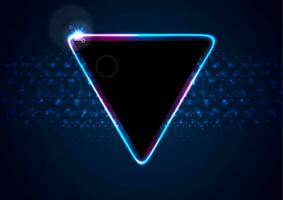 Retro neon 80s shiny triangle abstract background vector