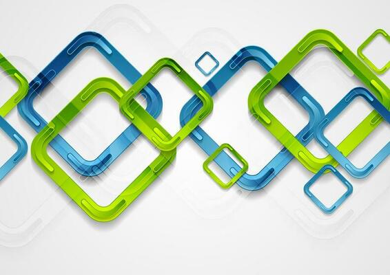 Abstract tech background with bright squares