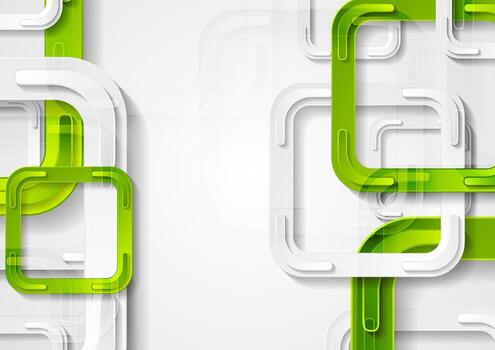 Green and grey squares abstract tech background vector
