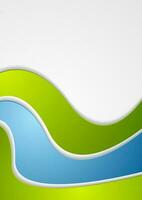 Abstract green blue wavy art background vector