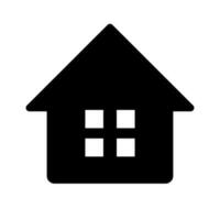 4-window house silhouette icon. Vector. vector