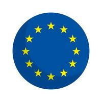 Round European flag icon. EU flag icon. Vector. vector