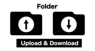 Download and upload folder silhouette icon. Vector. vector