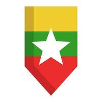 Myanmar flag pennant icon. Vector. vector