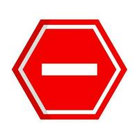 Hexagonal stop sign. No Entry. Traffic regulation. Vector. vector