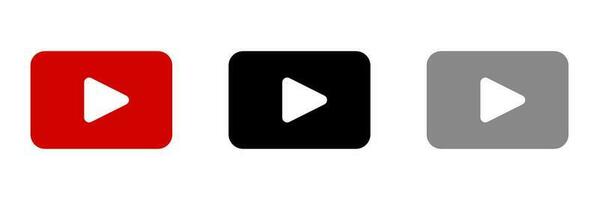 Play button icon set in different colors. Vector. vector