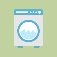 moderno Lavado máquina icono aislado en verde antecedentes. lavadora. lavandería símbolo. vector. vector