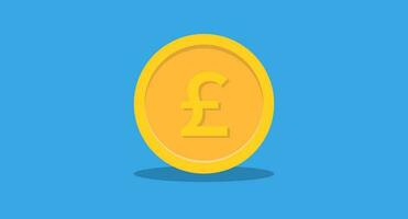 Pound coin with blue background vector