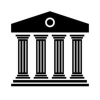 Greek temple silhouette icon. Ancient civilization building. Vector. vector