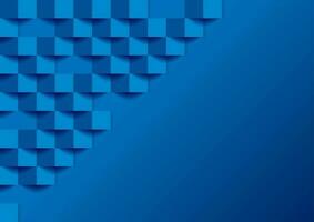 Blue tech geometric mosaic 3d squares abstract background vector