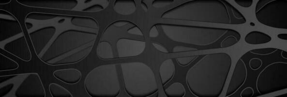 Black papercut stripes abstract corporate vector background