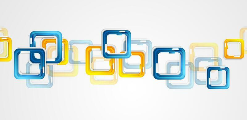 Yellow and blue squares abstract geometry background