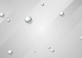 Grey minimal background and silver pearl beads abstract illustration vector