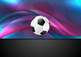 Wavy football abstract background with soccer ball vector