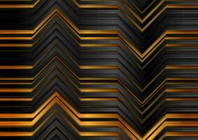 Abstract black and bronze glossy stripes technology background vector