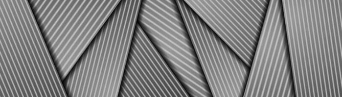 Abstract grey monochrome smooth stripes corporate banner vector