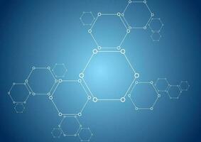 Molecular structure abstract tech bright background vector