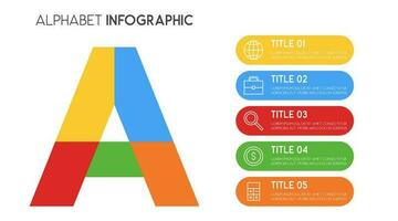 letra un vector alfabeto y otro elementos para infografia