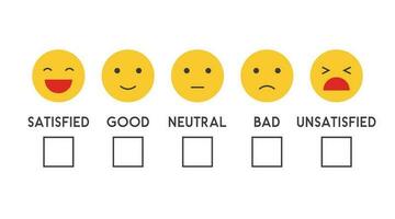 5 scale smile rating Feedback emoji face of customer satisfaction concept vector