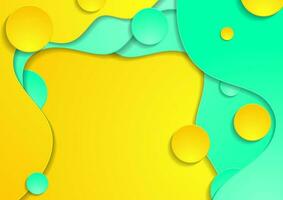 Green and yellow abstract wavy corporate vector background