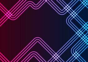 Abstract geometric hi-tech background with neon lines vector