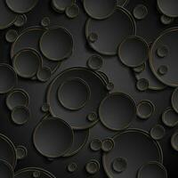 Black and golden tech circles abstract luxury background vector