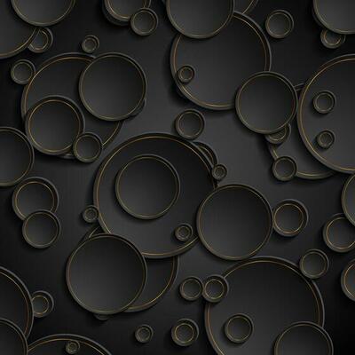 Black and golden tech circles abstract luxury background