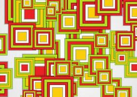 Green, yellow and red squares abstract geometric background vector