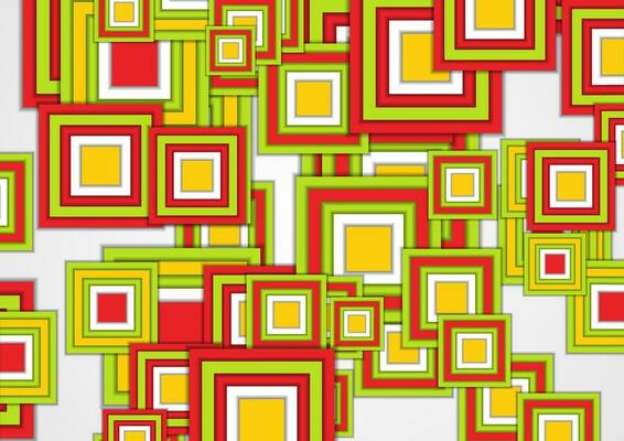 Green, yellow and red squares abstract geometric background