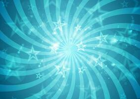 Abstract blue retro background with beams and stars vector