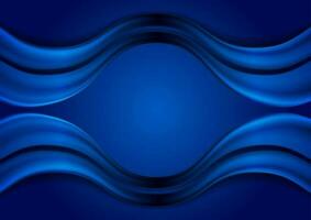 Dark blue abstract smooth wavy vector background