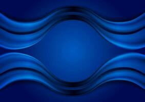 Dark blue abstract smooth wavy vector background