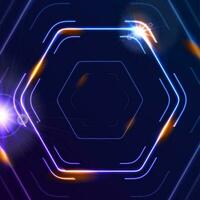 Sci-fi technology abstract background with glowing hexagons vector