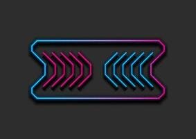 Neon frame with arrows sign tech abstract background vector