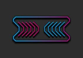 Neon frame with arrows sign tech abstract background vector