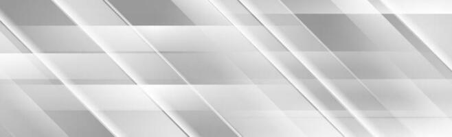 Silver grey geometric abstract tech banner design vector