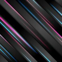 Blue and pink glowing stripes abstract background vector