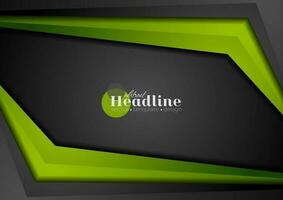 Black and green abstract corporate contrast background vector