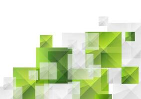 Abstract futuristic technology green grey squares background vector