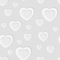 Grey seamless paper pattern with hearts vector