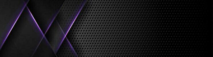 Futuristic technology background with violet neon lines vector