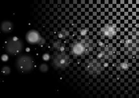 Grey white luminous bokeh lights particles background vector