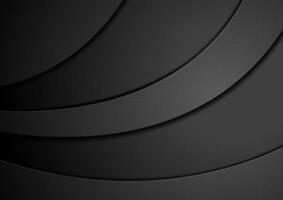 Black concept wavy abstract background vector