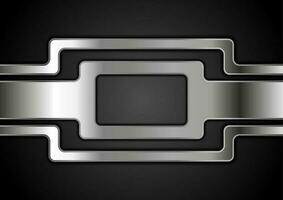 Silver metallic abstract technology vector art background