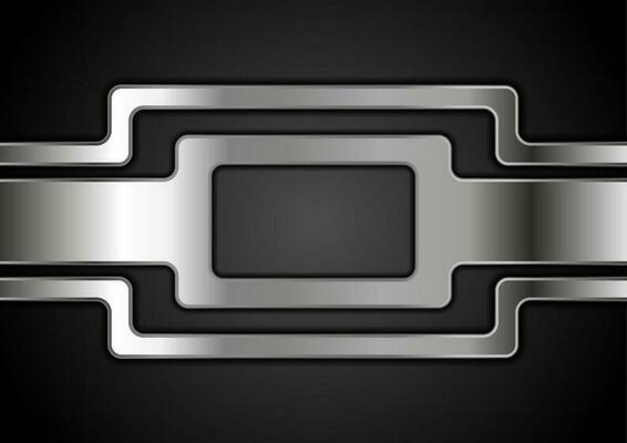 Silver metallic abstract technology vector art background